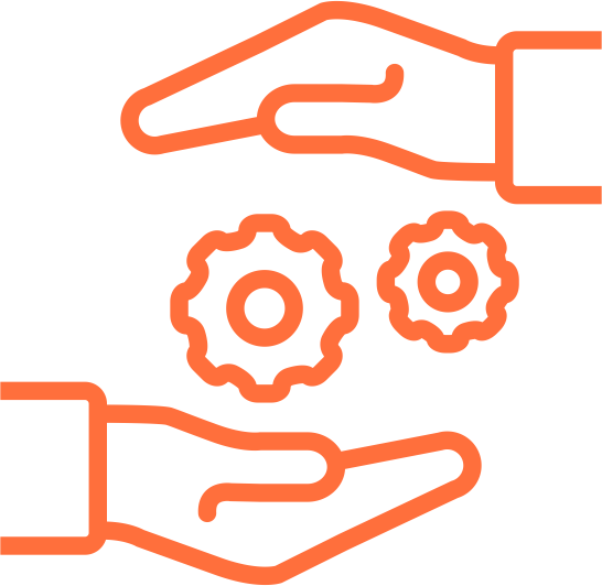 Steak illustration in orange outline

